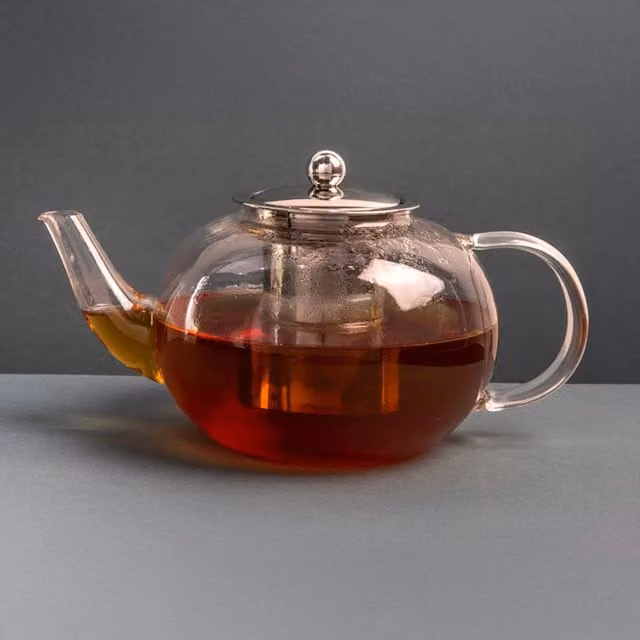 La Cafetire Yellow Glass Teapot with Stainless Steel Infuser