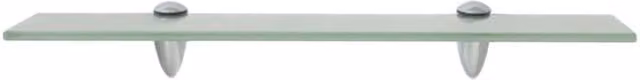Berkfield Home Set of 2 Clear Glass Floating Shelves, W: 50 cm, D: 10 cm