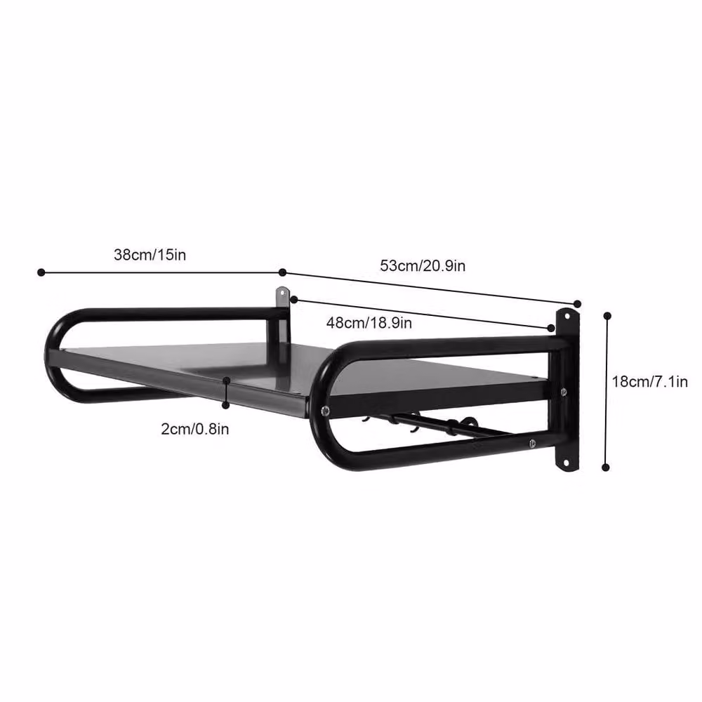 Kelvenix Black Metal Wall Mounted Microwave Oven Shelf – 1
