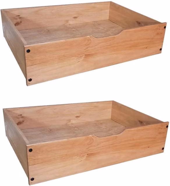 PAWNORA Underbed Storage Drawers with Castors in Brown