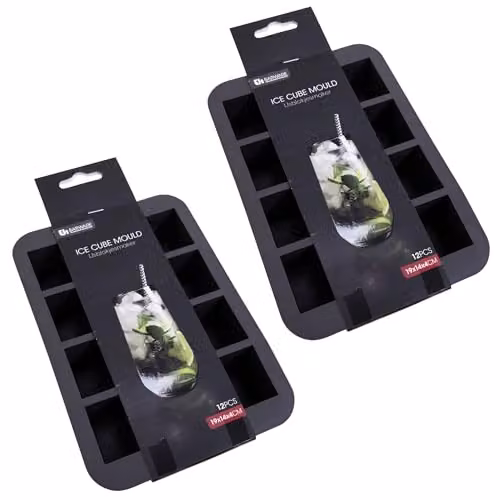 Libbi Lou Black Silicone Square Ice Cube Tray Two Pack (24 Cubes) – 1