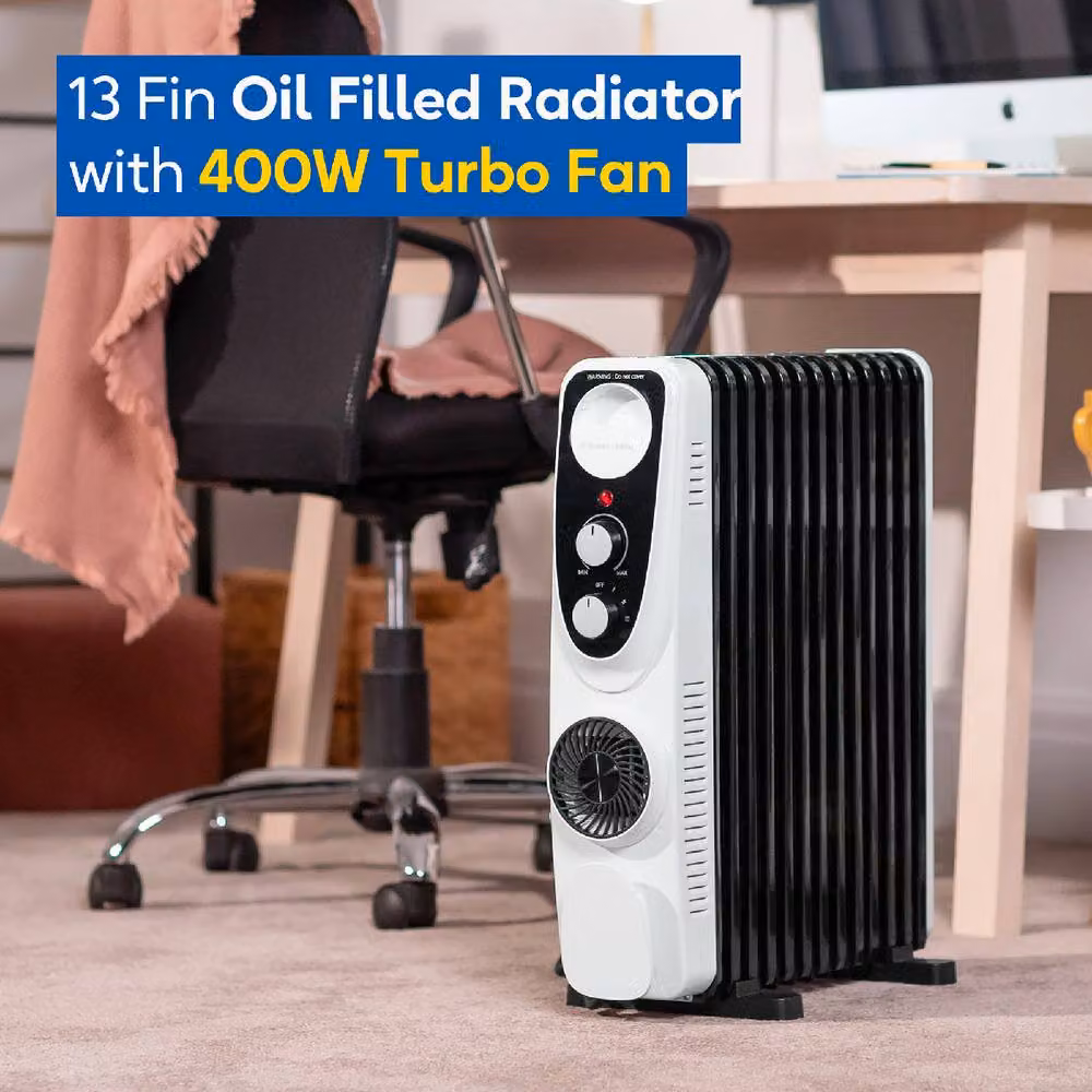 Russell Hobbs 2500W 13 Fin Oil Filled Radiator White RHOFR2403 – 4