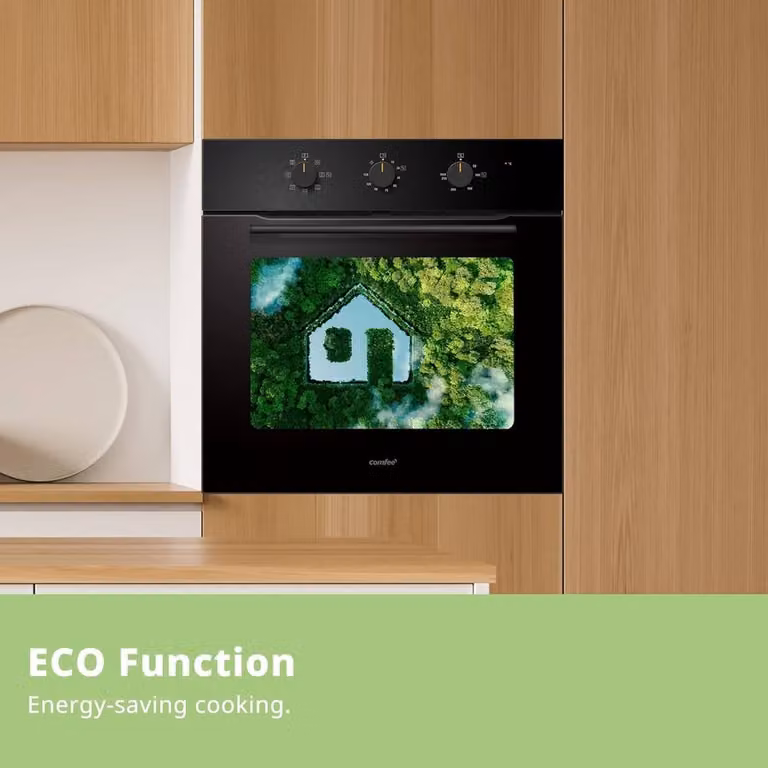 Living and Home 60L Built-in Electric Microwave Combi Fan Oven with Grill and Air Fry Function in Black