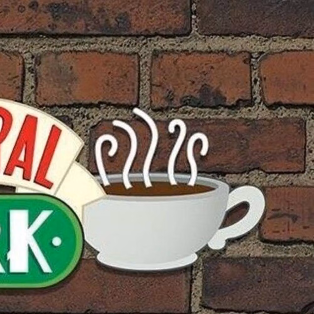 Friends Central Perk Typography Canvas Wall Print in Brown and Multicolour – 2