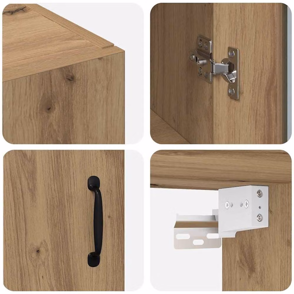 Berkfield Home Modern Hanging Wall Cabinet in Brown, W/D/H: 69.5 x 34 x 90 cm – 6