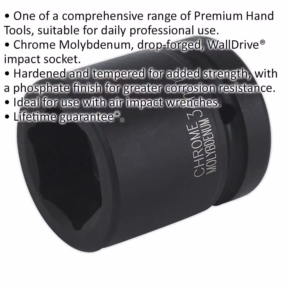 Loops 34mm Forged Impact Socket, 1 Inch Square Drive, Black Chromoly Molybdenum – 2