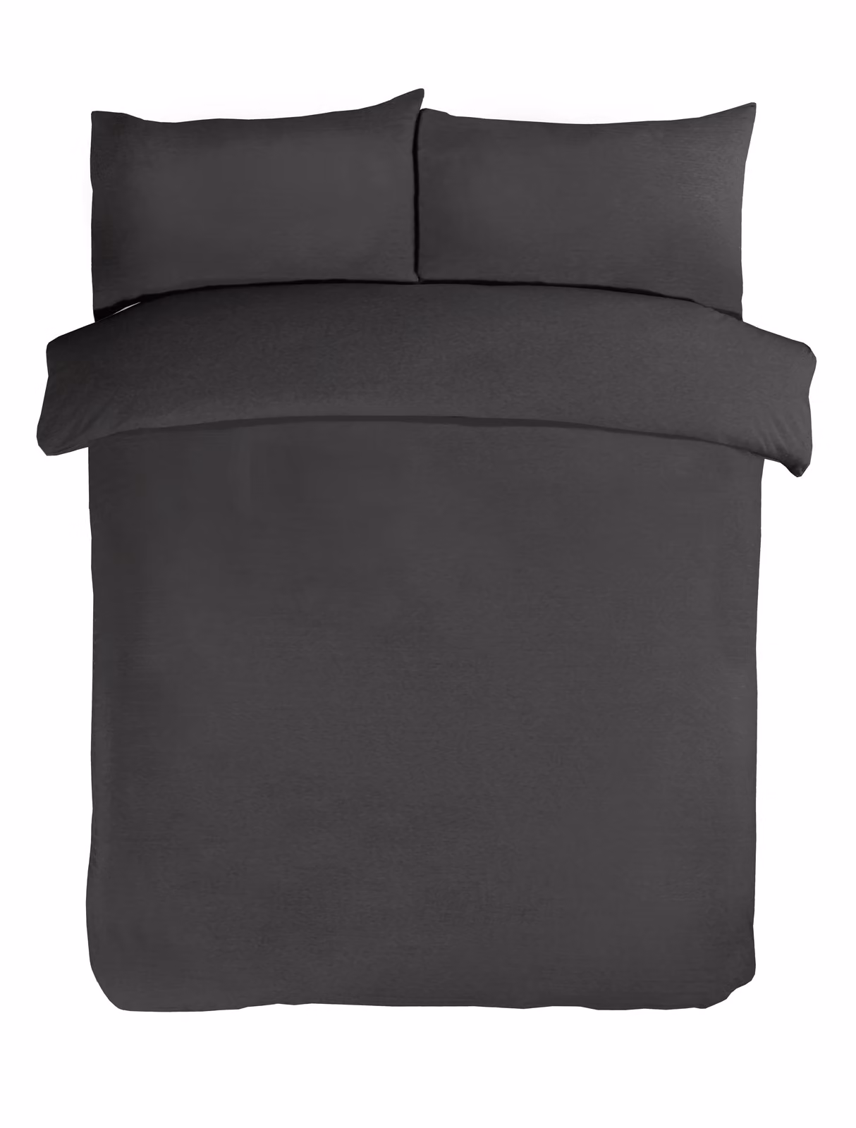 Smart Living Polycotton Jersey Melange Duvet Cover and Pillowcases in Charcoal Grey, W/D/H: 140 x 200 cm – 2