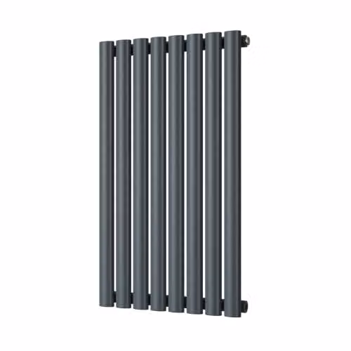 UK Radiators Omeara Anthracite Elliptical Tube Horizontal Designer Radiator, W: 46.4 cm, H: 80 cm – 2