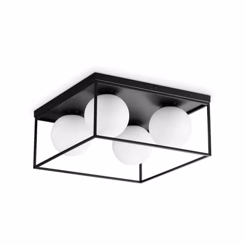 Ideal Lux Lingotto 4 Light Modern Sphere Ceiling Light in Black