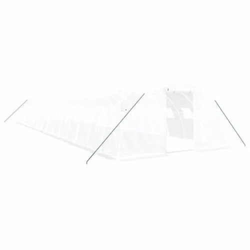 vidaXL Large White Greenhouse with Steel Frame and Mesh Windows, W: 16 m, D: 4 m, H: 2 m