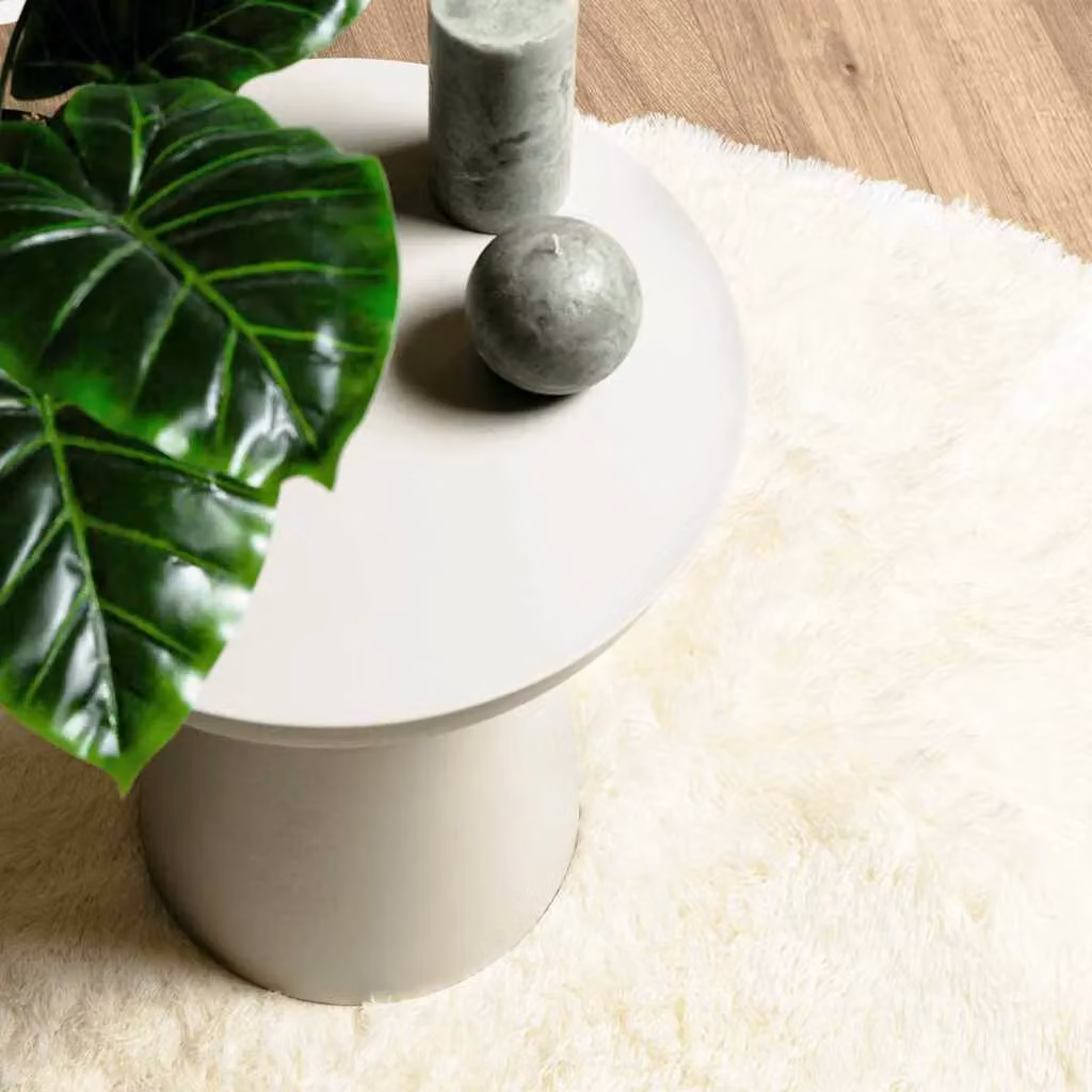 Berkfield Home NAVARRA Shaggy High Pile Rug, Cream/Beige, W/D: 160 x 160 cm – 2