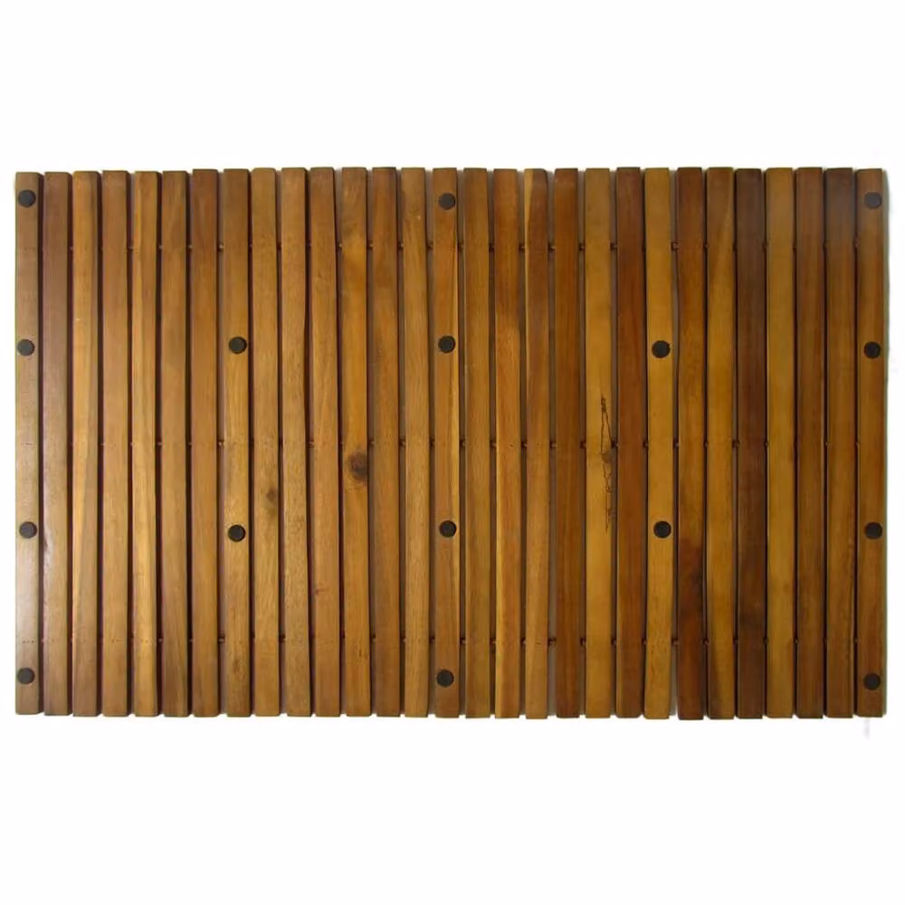 Berkfield Home 3 Piece Acacia Bath Mat Set, Brown, W: 80 cm, D: 50 cm – 3