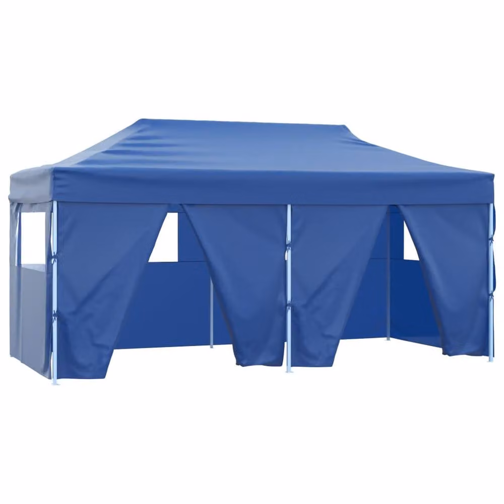 Berkfield Home Professional Folding Party Tent with 4 Sidewalls, Blue, W: 6 m, D: 3 m – 2