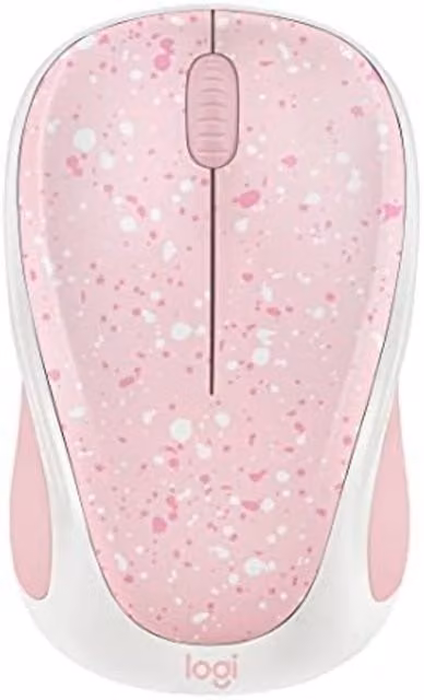 Logitech M317 Wireless Mouse in White and Pink