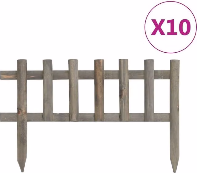 Berkfield Home Firwood Lawn Edgings, 10 Pieces, 4.4 m