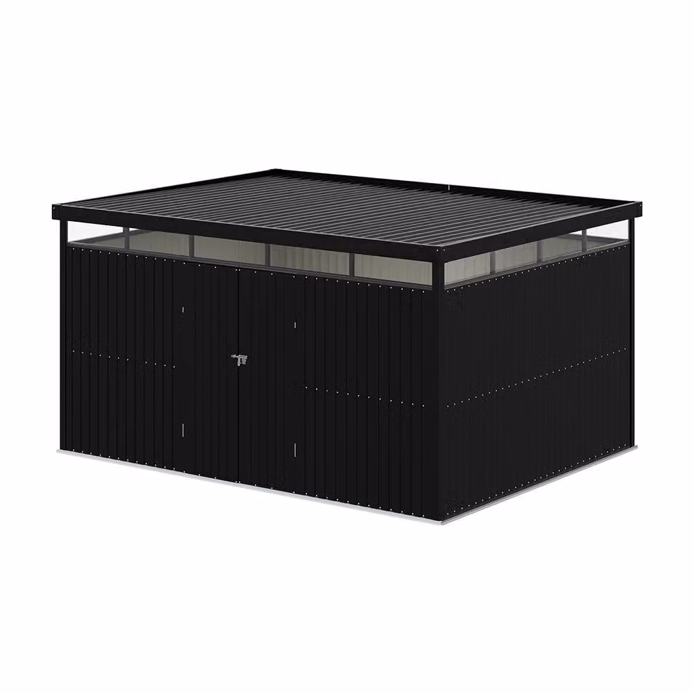 Living and Home Metal Garden Tool Shed in Black, Galvanised Steel, W/D/H: 388 x 301 x 203 cm – 3