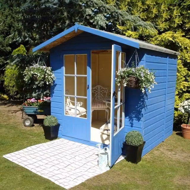 Shires Lumley Shiplap Summerhouse Garden Sun Room in Blue