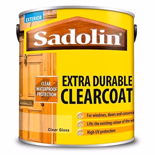 Sadolin Extra Durable Weatherproof Clearcoat Gloss Transparent Wood Finish, 2.5 l
