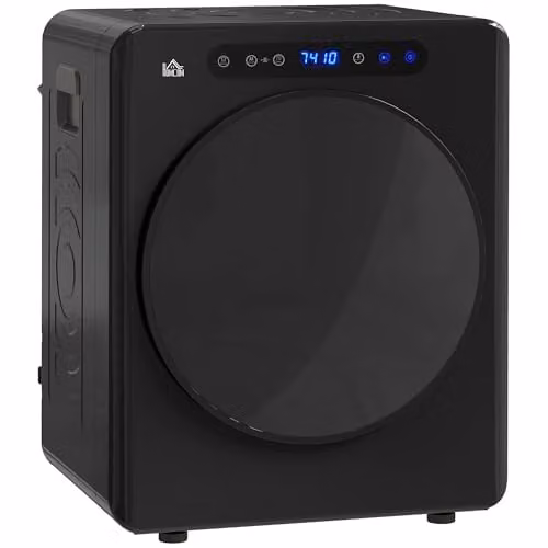 HOMCOM Vented Front Loader Tumble Dryer, 5kg Wet Laundry/3kg Dry Capacity, 1000W, Black