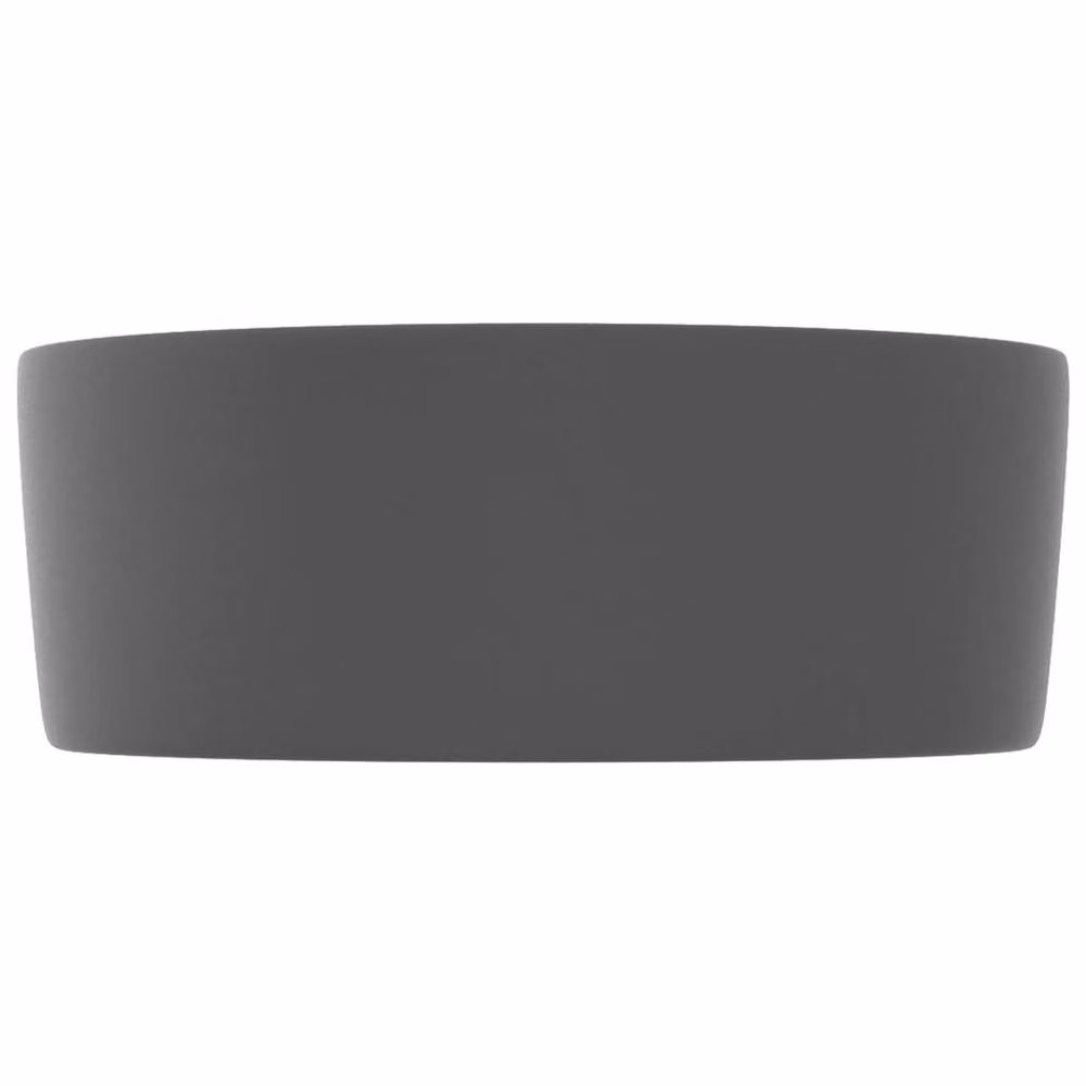 Berkfield Home Round Ceramic Countertop Wash Basin in Matt Dark Grey, W: 40 cm, H: 15 cm – 3