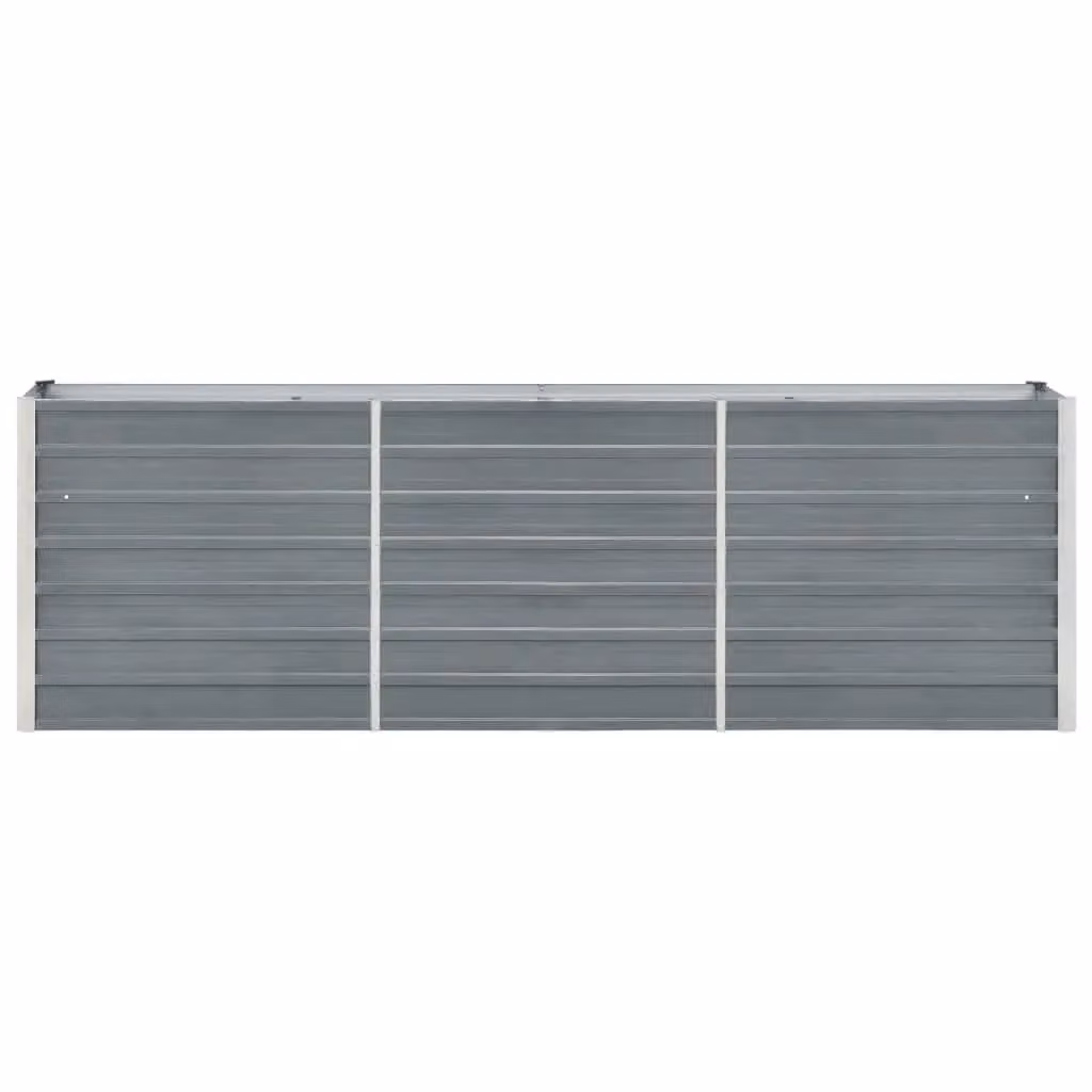 Berkfield Home Garden Galvanised Steel Raised Bed in Grey, W/D/H: 240 x 40 x 77 cm – 2
