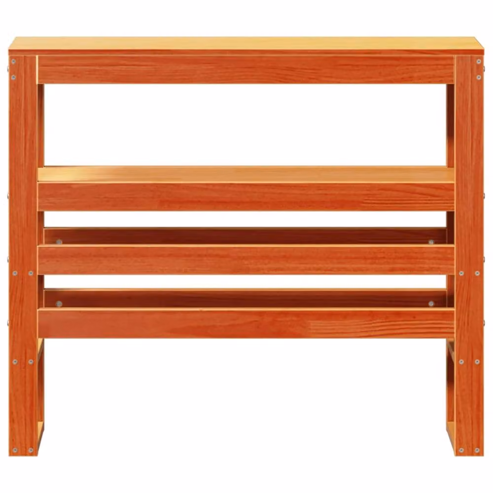 Berkfield Home Rustic Solid Wood Pine Headboard with Integrated Shelves in Wax Brown, Width: 75 cm – 2