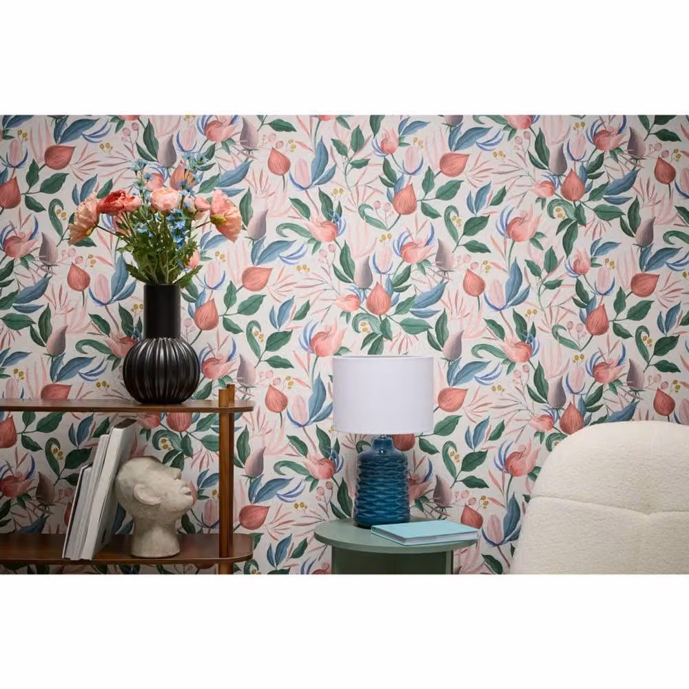 Holden Décor Cosmopolitan Still Bloom Floral Wallpaper in Beige and Cream – 2