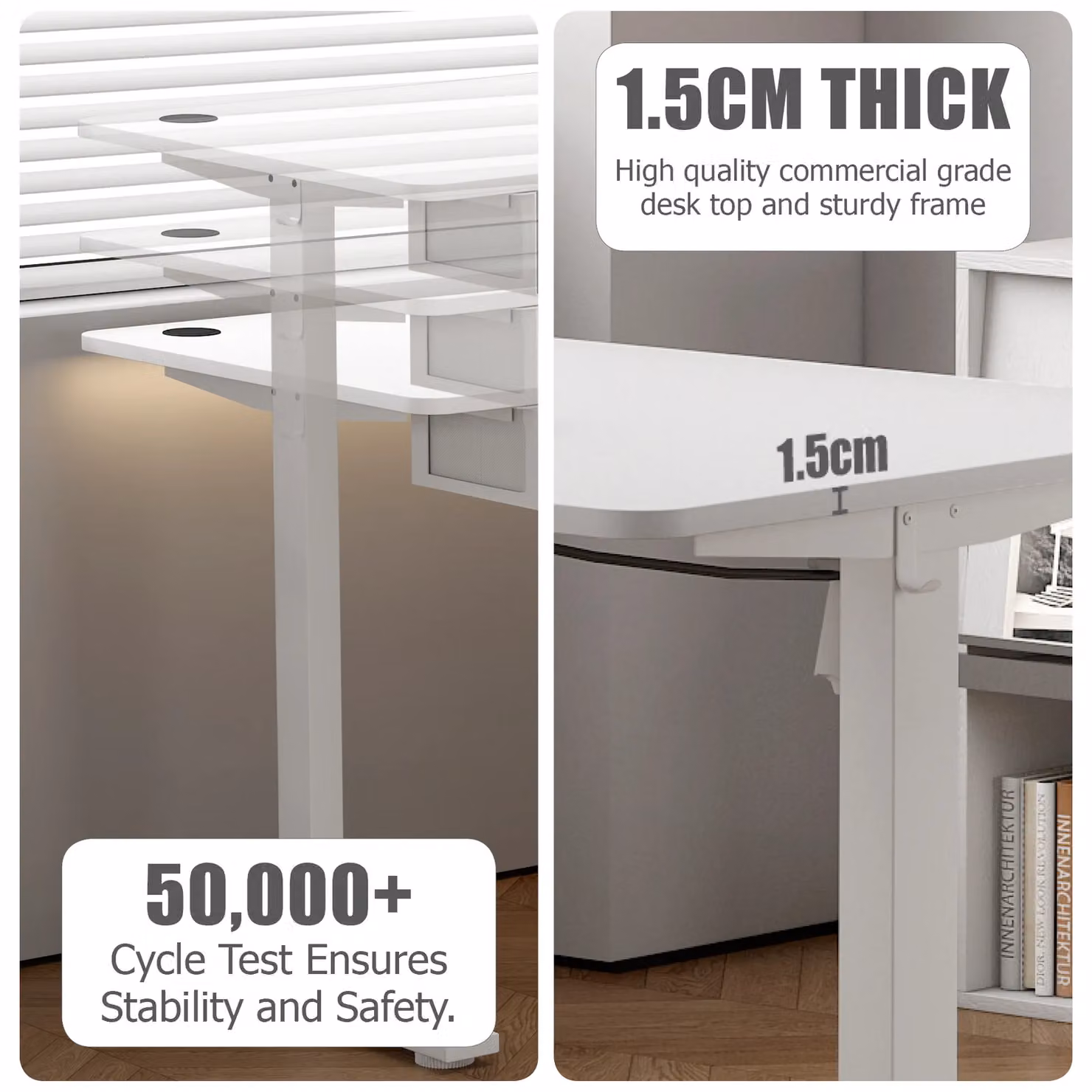 MCC Direct Electric Height Adjustable Computer Desk, Black, Width: 140 cm – 6