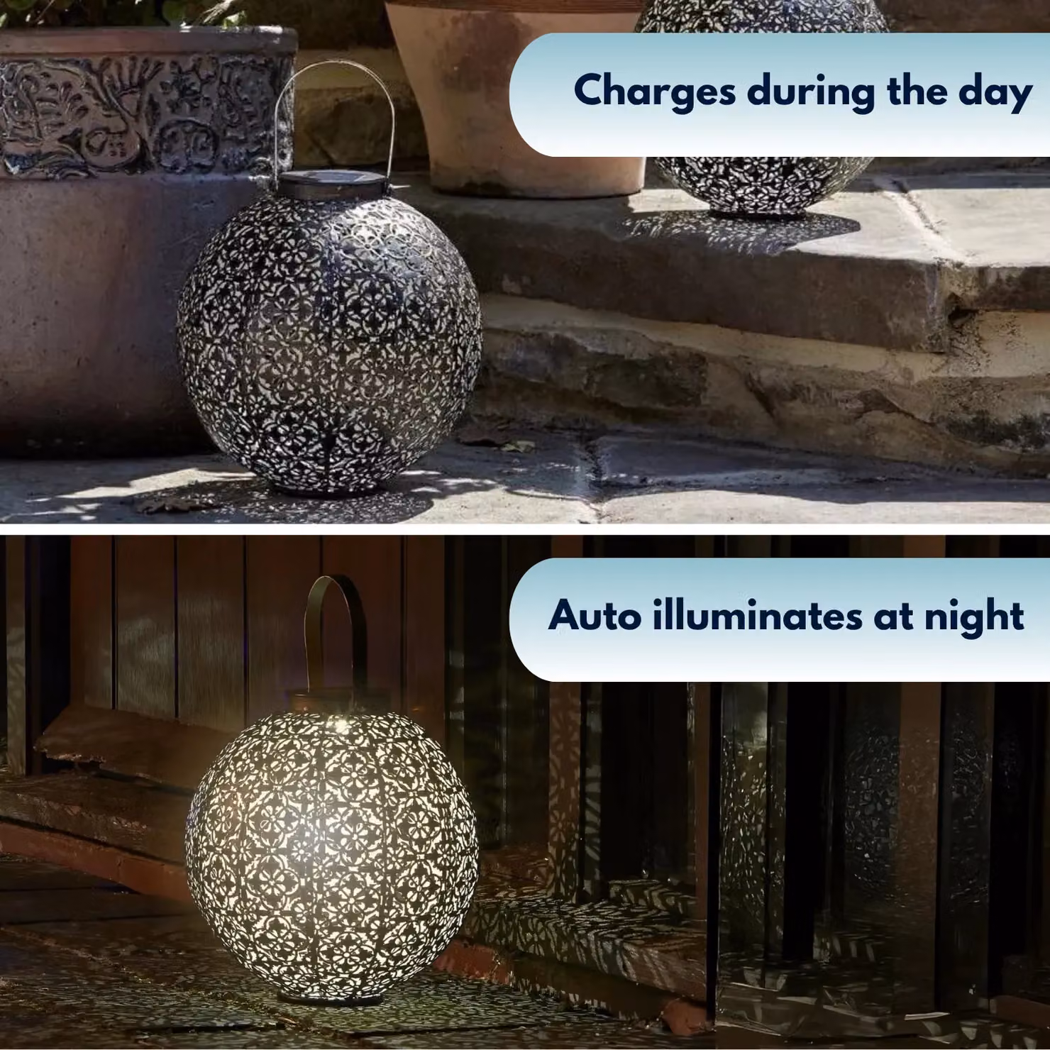 Marco Paul Bronze Metal Solar Powered LED Silhouette Lantern, Height: 22 cm – 5