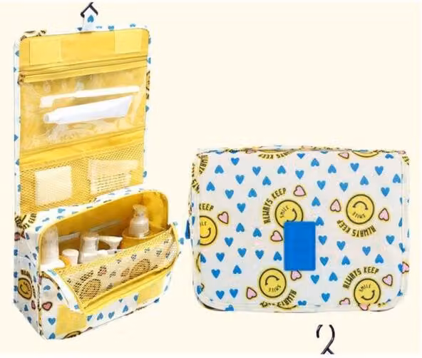 Leaper Pack of 2 Foldable Portable Travel Storage Bags in Yellow with Mesh Fabric