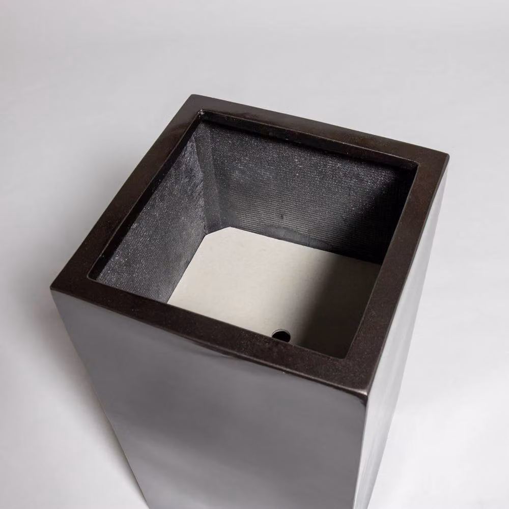 Primrose Metallic Grey Polystone Tall Square Cubic Planter H 80 cm – 3