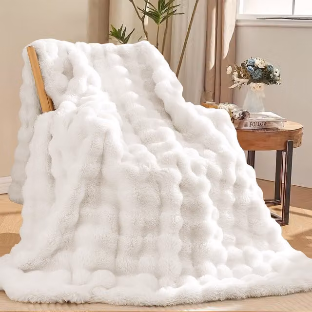 Sweet Dreams Fluffy Faux Fur Animal Print Throw in Beige, Yellow and White, W: 240 cm