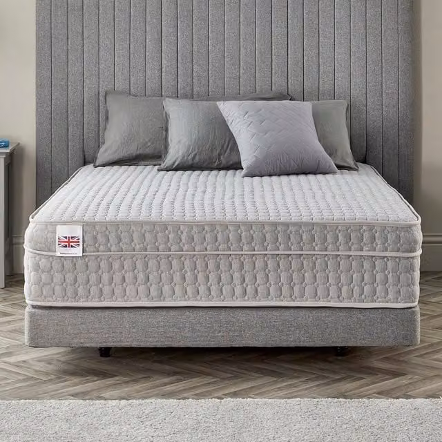 Somnior Beds Ltd Medium Feel High Loft Bubble Pocket Sprung Hybrid Mattress, Grey, W/D/H: 90 x 190 x 28 cm