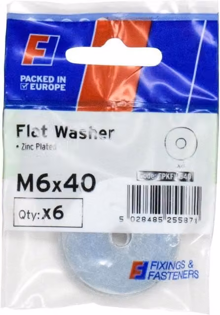 Forgefix Galvanised Steel Flat Washers, Multi Colour