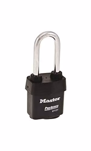 Master Lock ProSeries Weather Tough Steel Padlock with 54mm Shackle in Black – 1