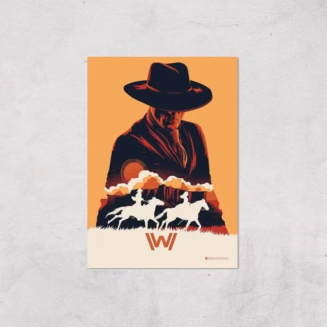 Westworld The Man In Black A2 Giclee Art Print Multicolour