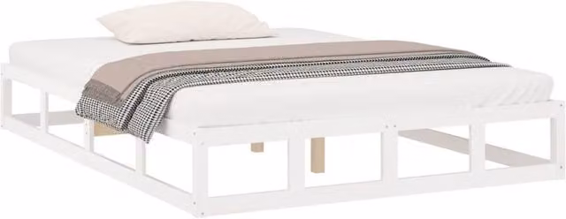 Berkfield Home Beautiful Small Double Bed Frame in White Solid Pine Wood, W/D/H: 120 x 200 cm