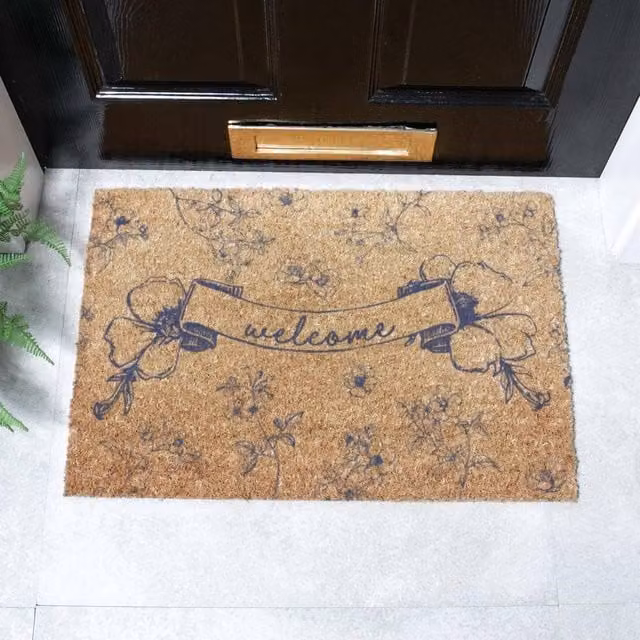 Artsy Mats Welcome Chinoiserie Coir Doormat in Beige and Sand, W/D: 60 x 40 cm – 1