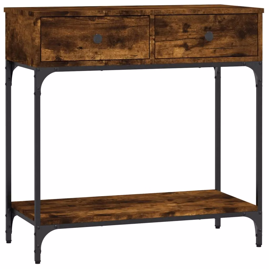 Berkfield Home Console Table in Smoked Oak Brown, W/D/H: 75 x 34.5 x 75 cm – 2