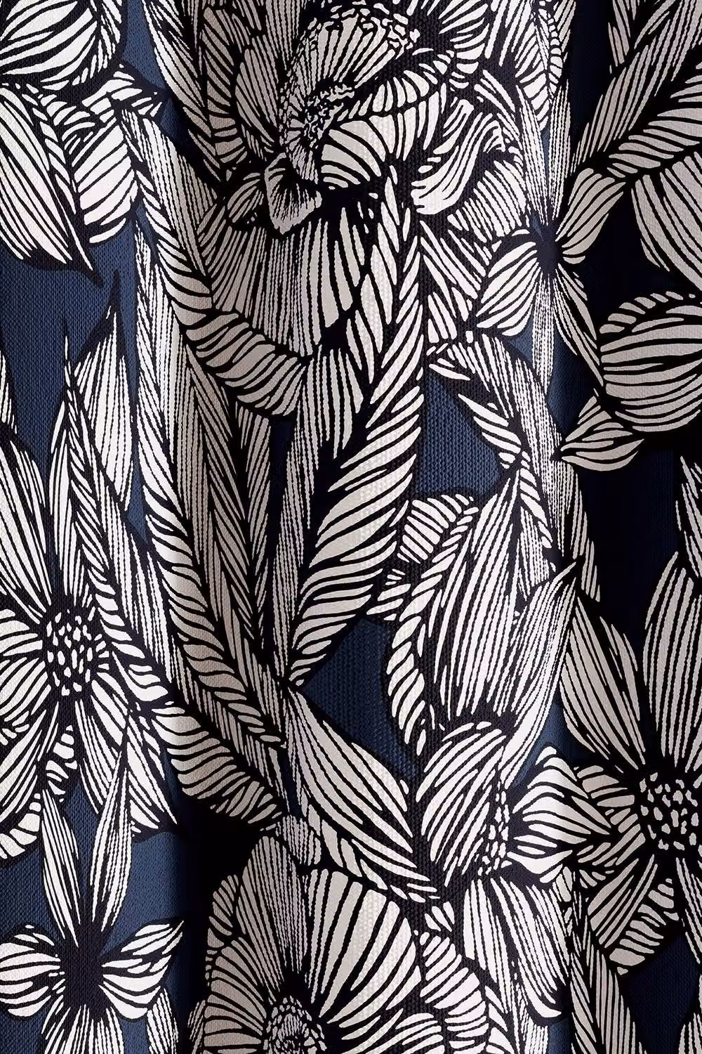 Ted Baker Vietnm Floral Lined Eyelet Curtains in Blue and Silver, W: 228.6 cm, H: 137.16 cm – 5