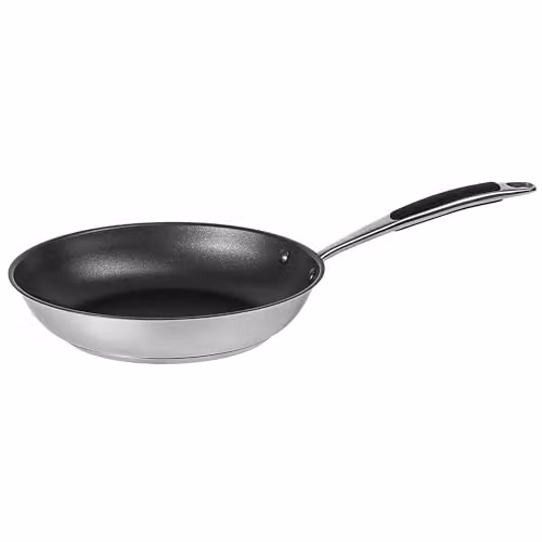Prochef Silver Stainless Steel Non-Stick Frying Pan with Glass Lid, 28cm – 1