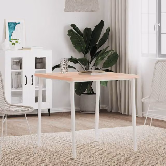 Berkfield Home Square Solid Wood Beech Table Top, Brown, W: 70 cm, D: 70 cm, H: 2.5 cm – 1