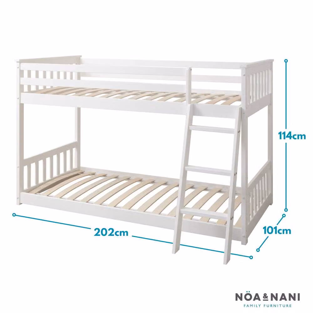 Nöa and Nani Harri Single Midsleeper Bunk Bed in White Solid Pine Wood – 3
