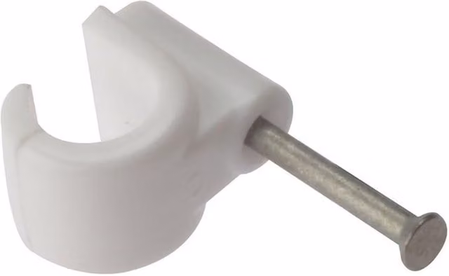 Forgefix Polypropylene Pipe Clips with Masonry Nails in White and Multicolour