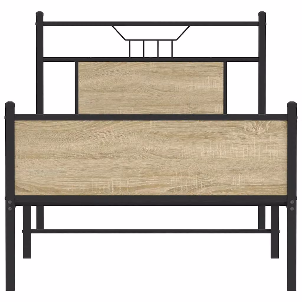 Berkfield Home Single Bed Frame in Sonoma Oak and Brown Engineered Wood, W/D/H: 90 x 190 cm – 3