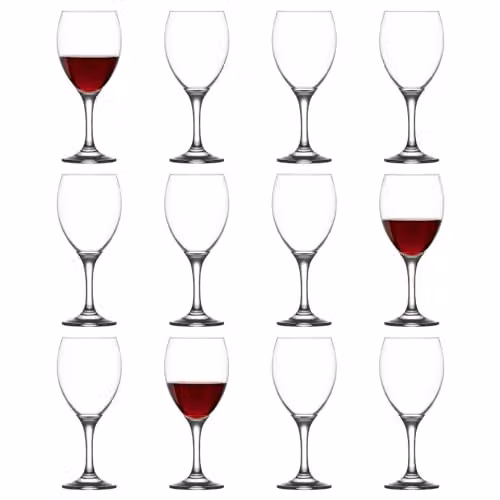 LAV Empire Red Wine Glasses, 455ml, Pack of 12, Transparent – 1