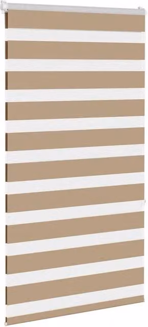 Berkfield Home Elegant Zebra Blind in Sand Brown, W/H: 75 x 150 cm