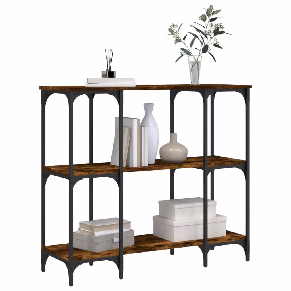Berkfield Home Smoked Oak Console Table in Brown, W/D/H: 102 x 35 x 90 cm – 3