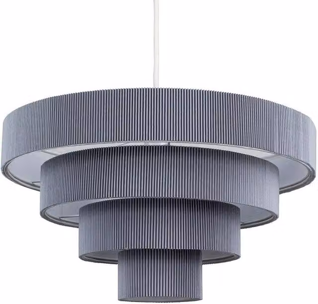 SPETLEK Modern Grey Fabric Cylinder Ceiling Light Shade, W/D/H: 22 x 22 x 40 cm – 1