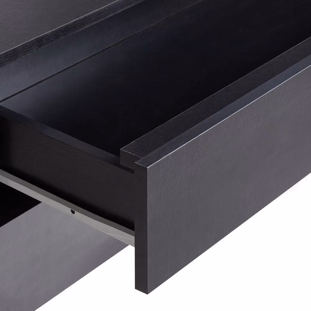Wyld and Coco Black Modern Bathroom Cabinet with Wheels and Two Drawers, W/D/H: 38 x 30 x 80 cm – 5